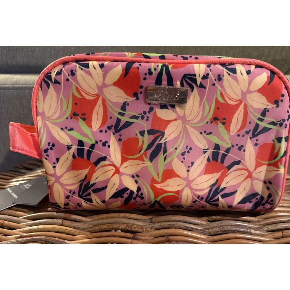 JONES NEW YORK FLORAL TOILETRY MAKEUP BAG WITH BONUS BOTTLE NEW WITH TAGS